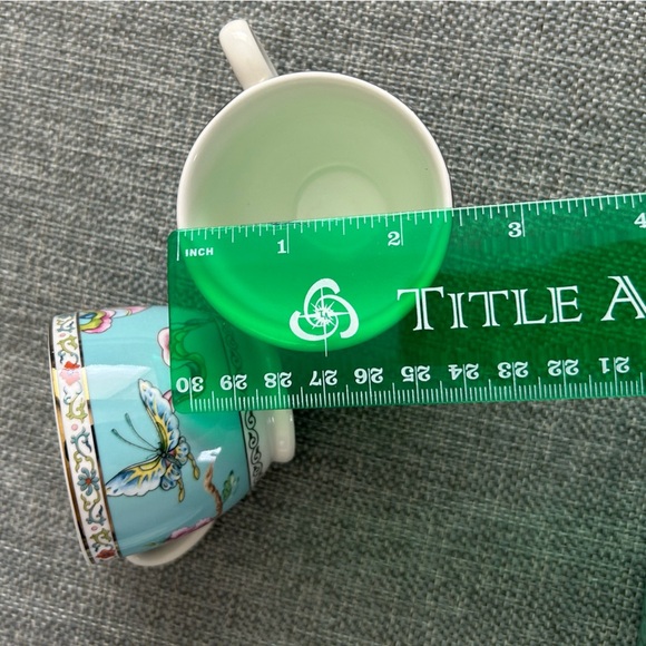 New Grace's Teaware Set of 2 Fine Porcelain Espresso Cups & Saucers - Picture 7 of 11